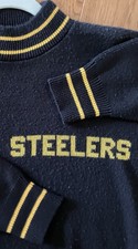 Vintage NFL Cliff Engle Pro Line Pittsburgh Steelers Wool Sweater Men’s L 1980s picture