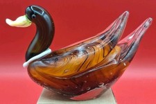 Glass Mallard Duck Figurine 6.5 Inch Handcrafted Art Glass Unique Art picture
