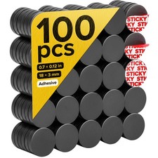 Strong Ceramic Round Magnets With Adhesive Backing (0.7x0.12