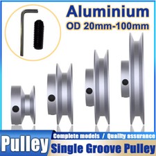 OD 20mm-100mm Aluminium V-Groove Pulley With Fixed Screw for 5mm/6mm Width Belt picture