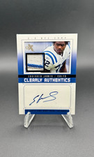 2004 Fleer E-X Edgerrin James Clearly Authentics Patch Auto /32 Colts GAME WORN picture