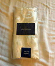 Villeroy & Boch Legacy Scroll White Napkins Set of 4 NIP 18x18 Jacquard picture