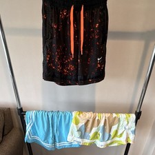 Nike Dri-FIT Girls S Black/Orange Speckled Mesh Shorts Breathable 3 pair picture