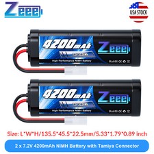 2x Zeee 7.2V 4200mAh NiMH Battery Tamiya Plug for RC Car HPI Kyosho Tamiya Losi picture