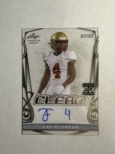 Zay Flowers 2023 Leaf Trinity Clear Auto Acetate RC /99 Boston College Ravens picture