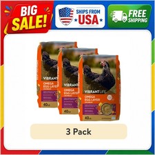 (3 pack) Vibrant Life Omega Egg Layer Crumble, 40 lb Bag picture