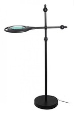 daylight24 402069-04 FOCUS Adjustable Height 5X Magnifier 7”x7” Floor Lamp Black picture