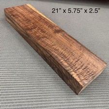 CW614 Curly Claro Walnut Billet Block Carving Craft Knife Handle Game Call picture