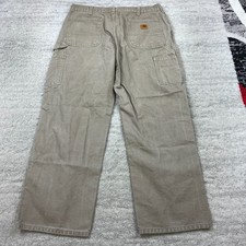 VTG Carhartt B11 Duck Canvas Carpenter Pant 35 Brown Y2K Union 35x30 Mens 90s picture