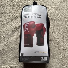 Everlast Pro Style Elite Training Boxing Gloves Size 16 Ounces, Red Used Once picture