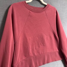 Nike Get Fit Crew Sweatshirt M Pink Embossed Logo Cropped Dri-FIT Athleisure picture
