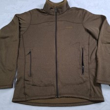 Patagonia R1 Full Zip Fleece Jacket Mens M Brown Polartec Grid Y2K *** READ  picture