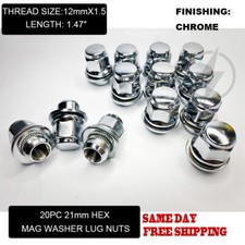 20PC JAGUAR OEM FACTORY CHROME 12X1.5 LUG NUTS FOR JAGUAR S/X/F TYPE XE XF XJ XK picture
