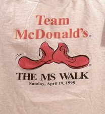 Vintage 1998 Ronald McDonald’s Fast Food Advertising Sign Tee Shirt Rare & NICE picture