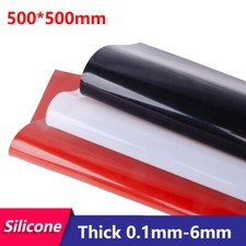500x500mm Soft Silicone Rubber Sheet Mat Gasket Red Black White Thick 0.1mm-6mm picture