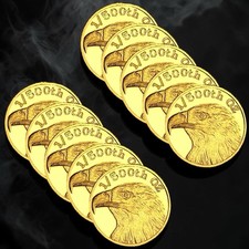 LOT 10 X 1/500 OZ MONARCH BALD EAGLE .9999 FINE GOLD ROUNDS IN SEALED CAPSULE BU picture
