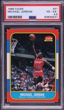 1986 Fleer Basketball Michael Jordan PSA 4.5 VG-EX+ #57 RC ROOKIE Centered picture