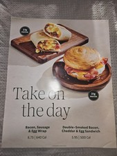 Starbucks Promotional Poster Take On The Day Hot Breakfast Pastry Menu 2026 picture