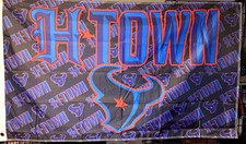 Houston Texans H-Town 3x5 ft Polyester Sports Flag Banner Black Blue Orange picture