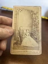 1880s CIRCUS SIDESHOW DWARF COMMODORE FOOTE CDV Cabinet Photo picture