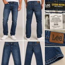 Lee Extreme Motion Jeans Mens 30x30 Dark Blue Excellent Slim Fit Straight Leg picture