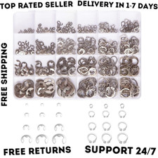 327Pcs Stainless Steel E-Clip Circlip Kit Retaining Ring Assortment Set 24 Sizes picture