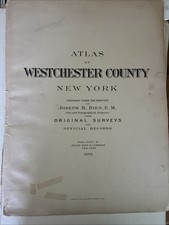 1893 Atlas Of Westchester County; Joseph R. Bien; As Is picture