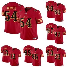 Men's 49ers Red 2025 “Rivalries” Player SportShirt Adult - All Stitched picture
