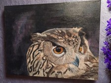 Silent Night / Original Painting / Owl / Acrylic / Canvas picture