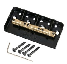 Wilkinson Black Short Tele Guitar Bridge Electric Fixed Brass 3-Saddles WTBS picture