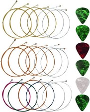 6 juegos de cuerdas de repuesto para guitarra acustica de acero multicolor picture