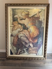 Large Michelangelo Sistine Chapel Renaissance Art Reproduction – Ornate Framed picture