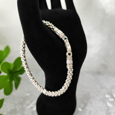 LAGOS Signature Caviar Sterling Silver Station Bracelet 6mm 7.5