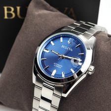 Bulova 96B436 Surveyor Blue Dial Stainless Steel Men's Automatic Watch 39mm picture