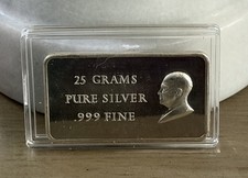 DWIGHT EISENHOWER, 25g .999 FINE SILVER, CELEBRATORY BAR, MADISON MINT, 1972 picture