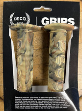 BIKE GRIPS DECO BMX CAMO FLANGED FREESTYLE GT HARO HANDLEBARS BAR ENDS NEW SWIRL picture
