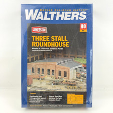 Walthers HO Scale Cornerstone Three Stall Roundhouse 933-3041 Kit New Sealed picture