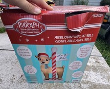 2021 Gemmy Rudolph Red Nosed Reindeer 7.5 Ft North Pole Christmas Inflatable picture