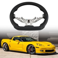 1PCS Full Leather Steering Wheel Fit For 2006-2013 Chevrolet Corvette C6 D-Shape picture