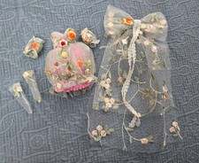 Blythe doll custom fancy tulip poof lace floral dress socks head bow picture