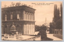 Florence Italy Pitti Palace Rear View Palazzo Vecchio Tower Sepia Postcard picture