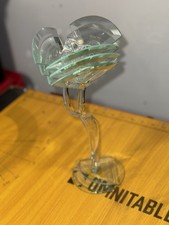 Art Deco Hand Formed Glass Candlestick with Beveled Glass Quarter Circle Wedges picture