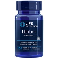 Life Extension Lithium Orotate 1000mcg 100 Caps Brain DNA Health picture