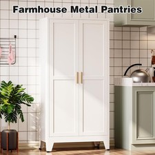 Metal Pantry Cabinet w/ 2 Doors & Adjustable Shelves,61