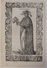 Antique 1598 Woodcut Cesare Vecellio Nobili Cauallieri from Habiti Antichi picture
