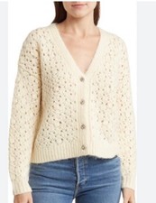 INDUSTRY REPUBLIC CLOTHING Size S Angora Wool V-Neck Button Front Cardigan NWT picture