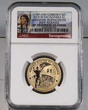 2015 W Sacagawea $1 Mohawk Ironworks - NGC SP70 Enhanced Finish   picture