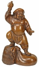 Vintage Japanese Cast Iron Daikokuten Daikoku Statue 14.5