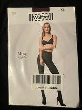 Wonderful Wolford MIRA Opaque Tights MERLOT BURGUNDY POLKA DOTs Extra Large XL picture