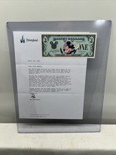 1987 FIRST EDITION $1 DISNEY DOLLAR MICKEY A SERIES WITH EMPLOYEE RELEASE LETTER picture